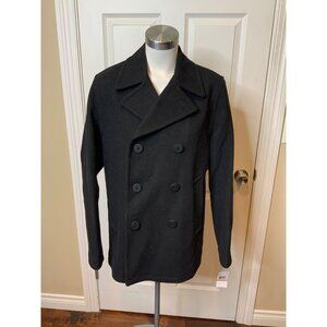Michael Kors Black Wool Blend Double Breasted Peacoat, Size S, NWT! $425